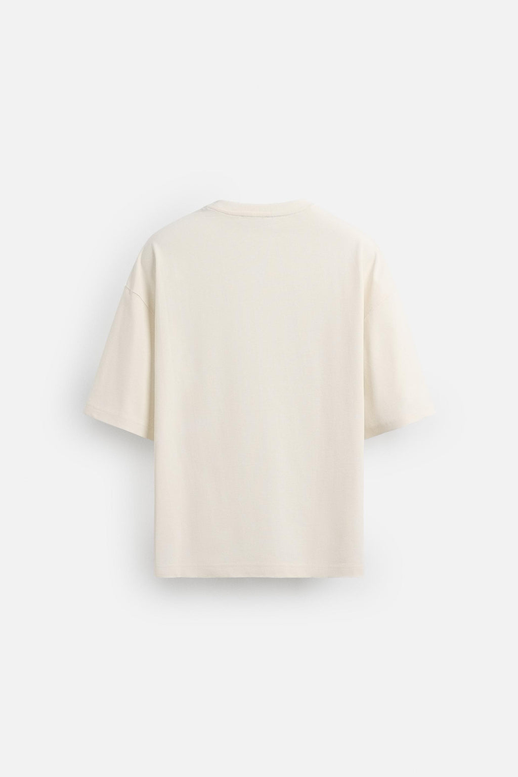 RixxRich Minimalist Abstract Art T-Shirt – Cream White Cotton Tee with Black Silhouette Print